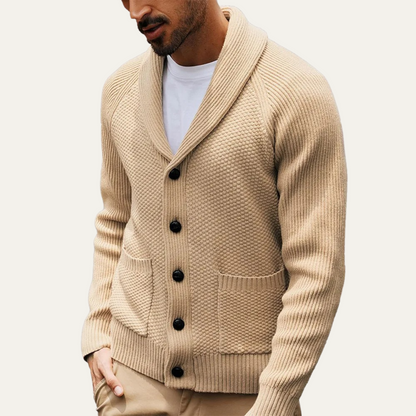 Men's Shawl Collar Cardigan Button Up