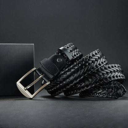 Authentic Woven Leather Waist Belt