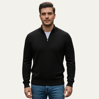Men's Soft Cotton Sweater Half Zip Knit