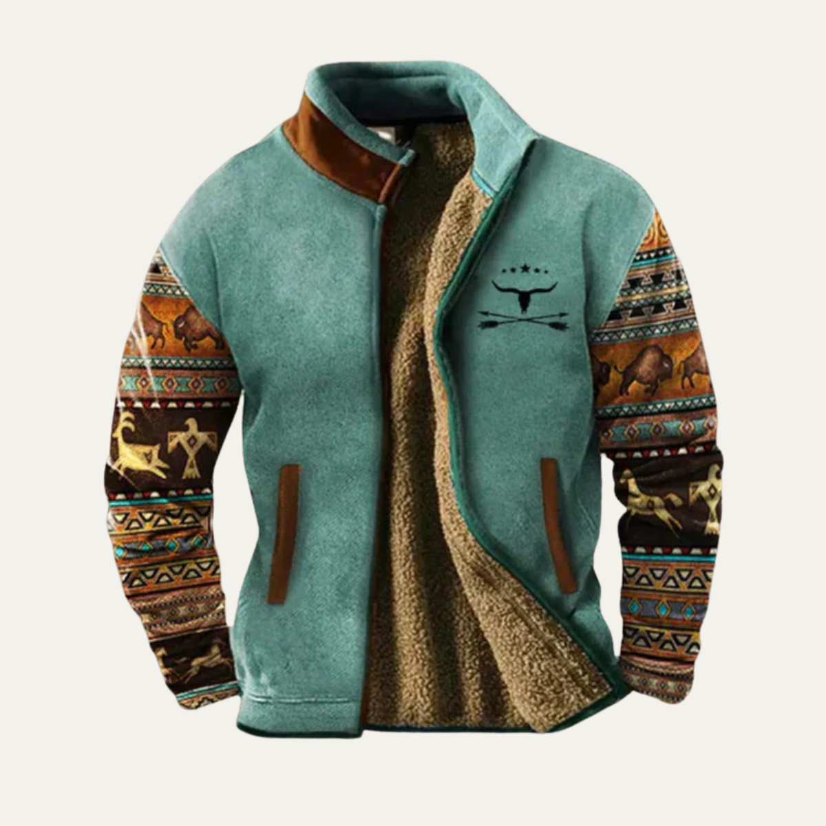 Mens Vintage Sherpa Lined Winter Coat