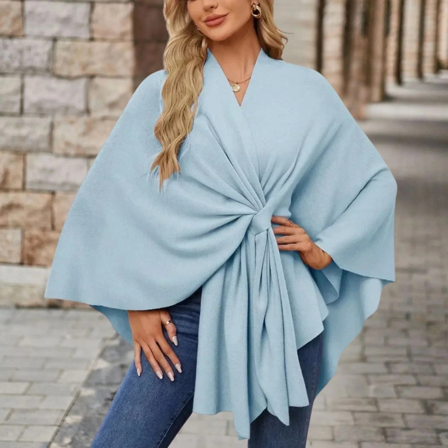 Women's Wrap Blouse Poncho Style