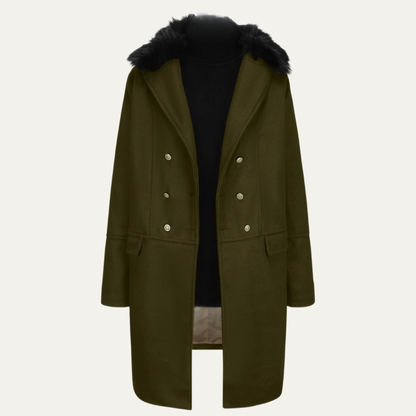 Men's Fur Collar Double Breasted Jacket
