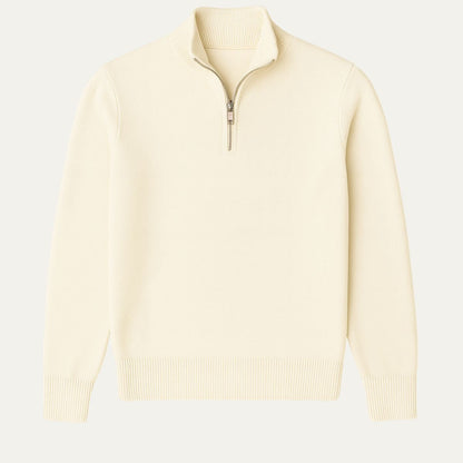 Men's Half-Zip Sweater Navy Blue Wool