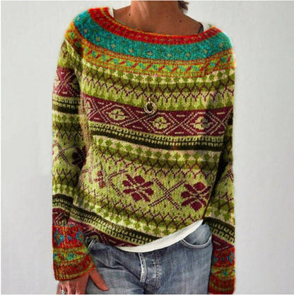 Women's Retro Pattern Sweater Autumn