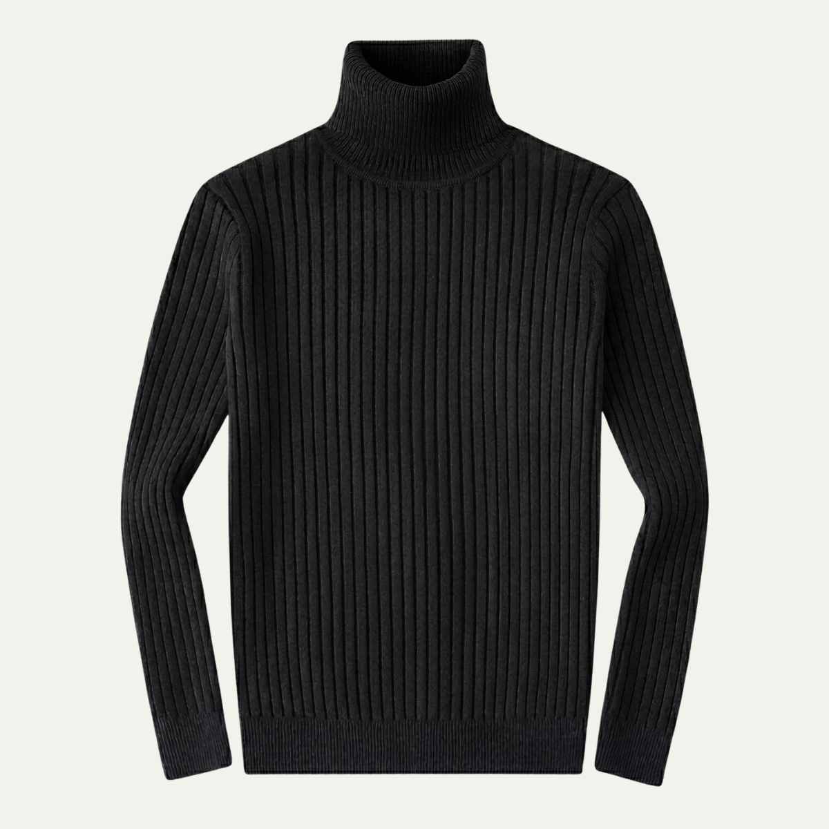 Men's Slim Fit Turtleneck Sweater Ribbed Knit