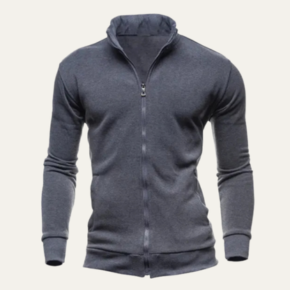 Men's Lightweight Zip Up Jacket Stand Collar Casual