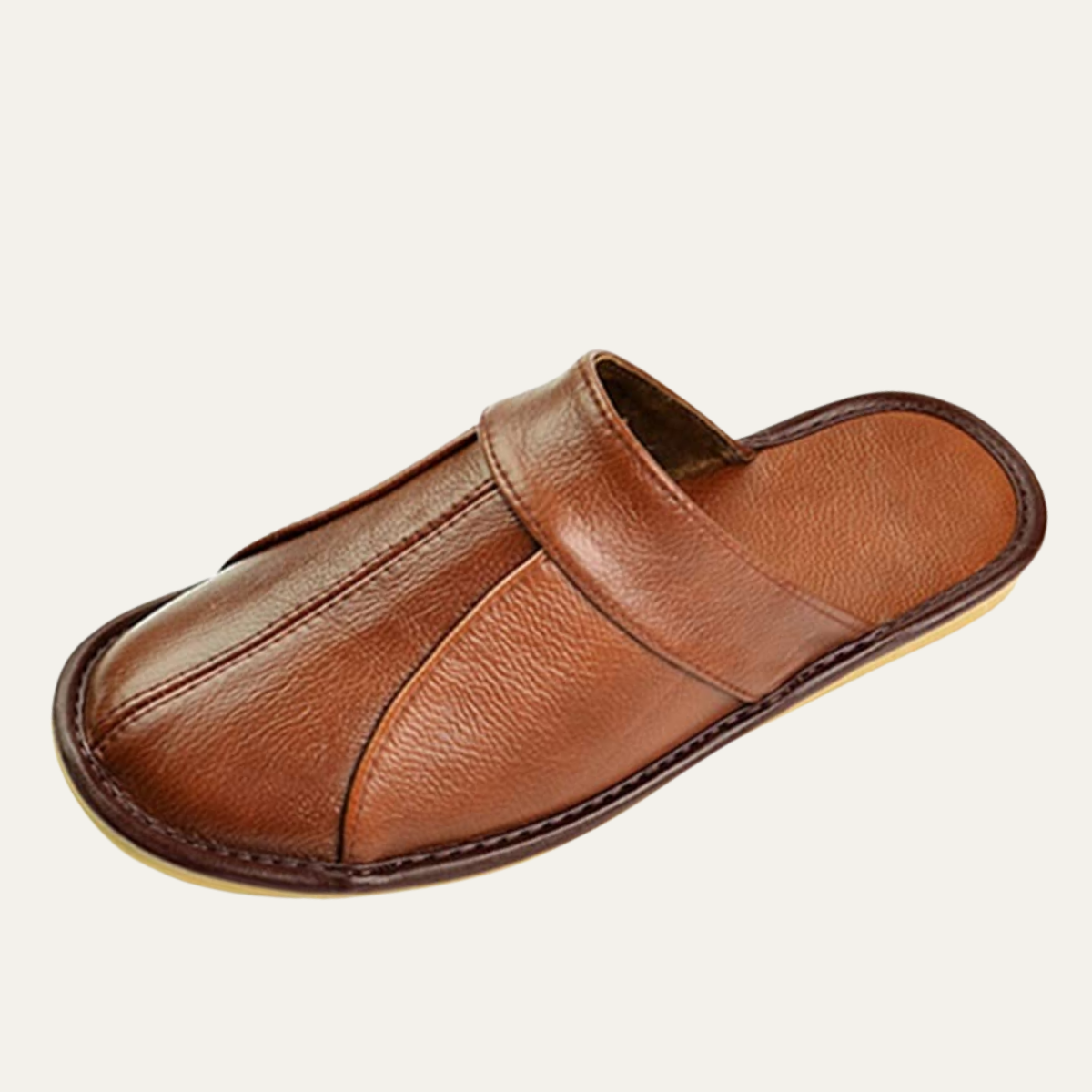 Men's Leather Mule Slippers - VibreMode