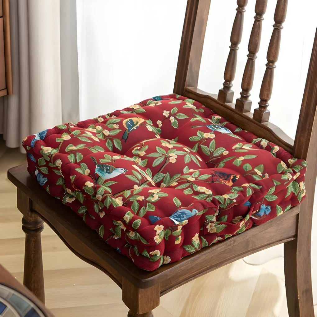 Padded Chair Seat Cushion with Ties Beige
