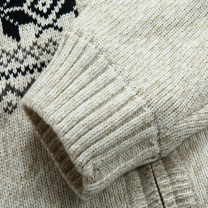 Men's Winter Hooded Knit Jacket Zip Up