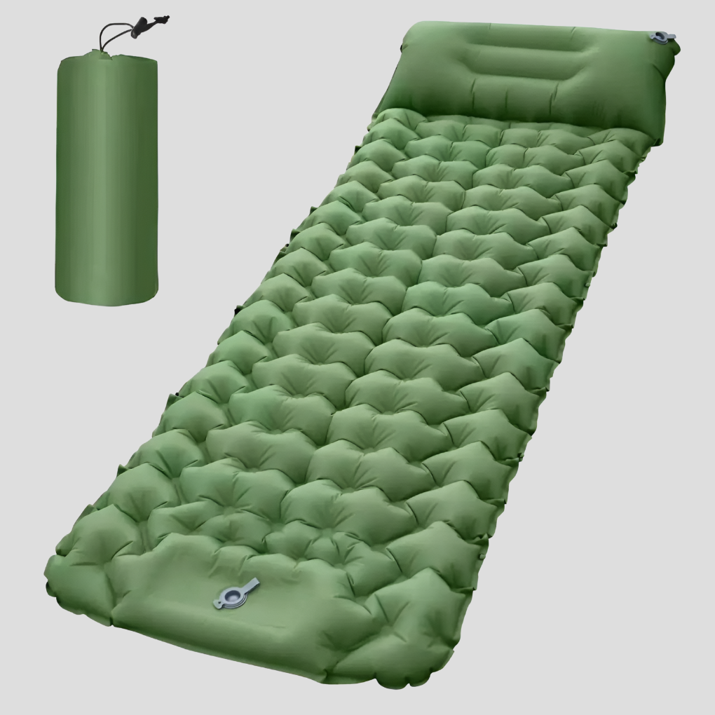 Inflatable Air Mattress With Built-In Pillow