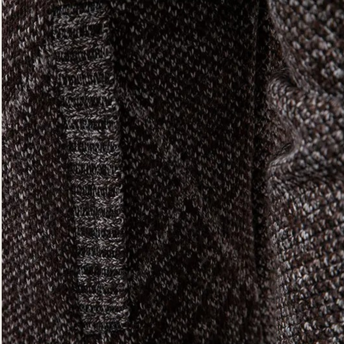 Men's Knit Fleece Cardigan Diamond Pattern Zip Front