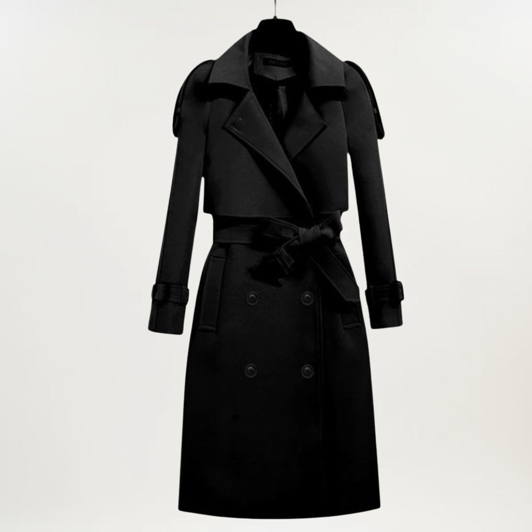 Women's Double Breasted Trench Coat Belted