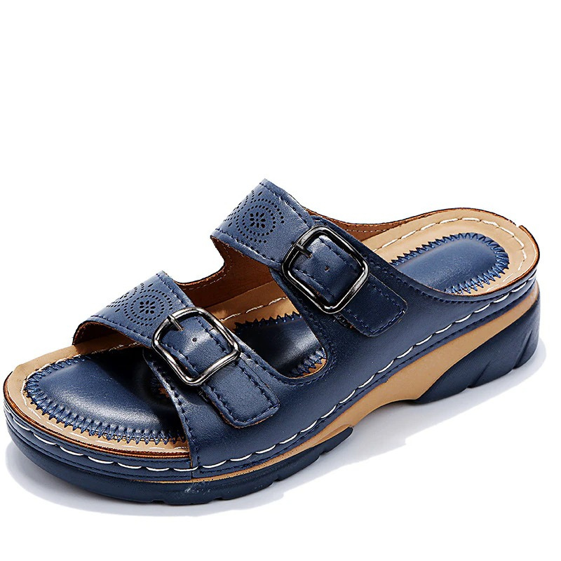 Contoured Supportive Womens Double Strap Comfort Sandals