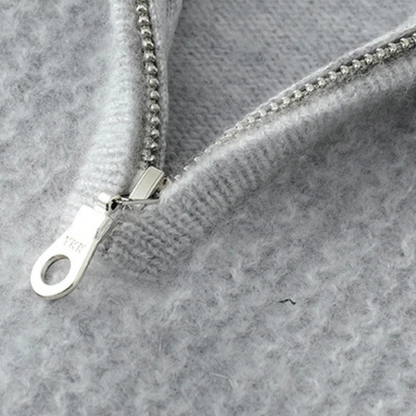 Men's Winter Knit Sweater Quarter Zip High Collar