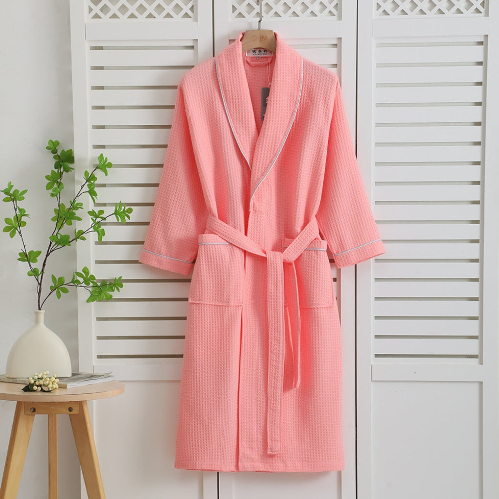 Cotton Waffle Bathrobe Lightweight - VibreMode