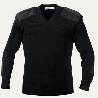 Men's Ribbed V Neck Sweater