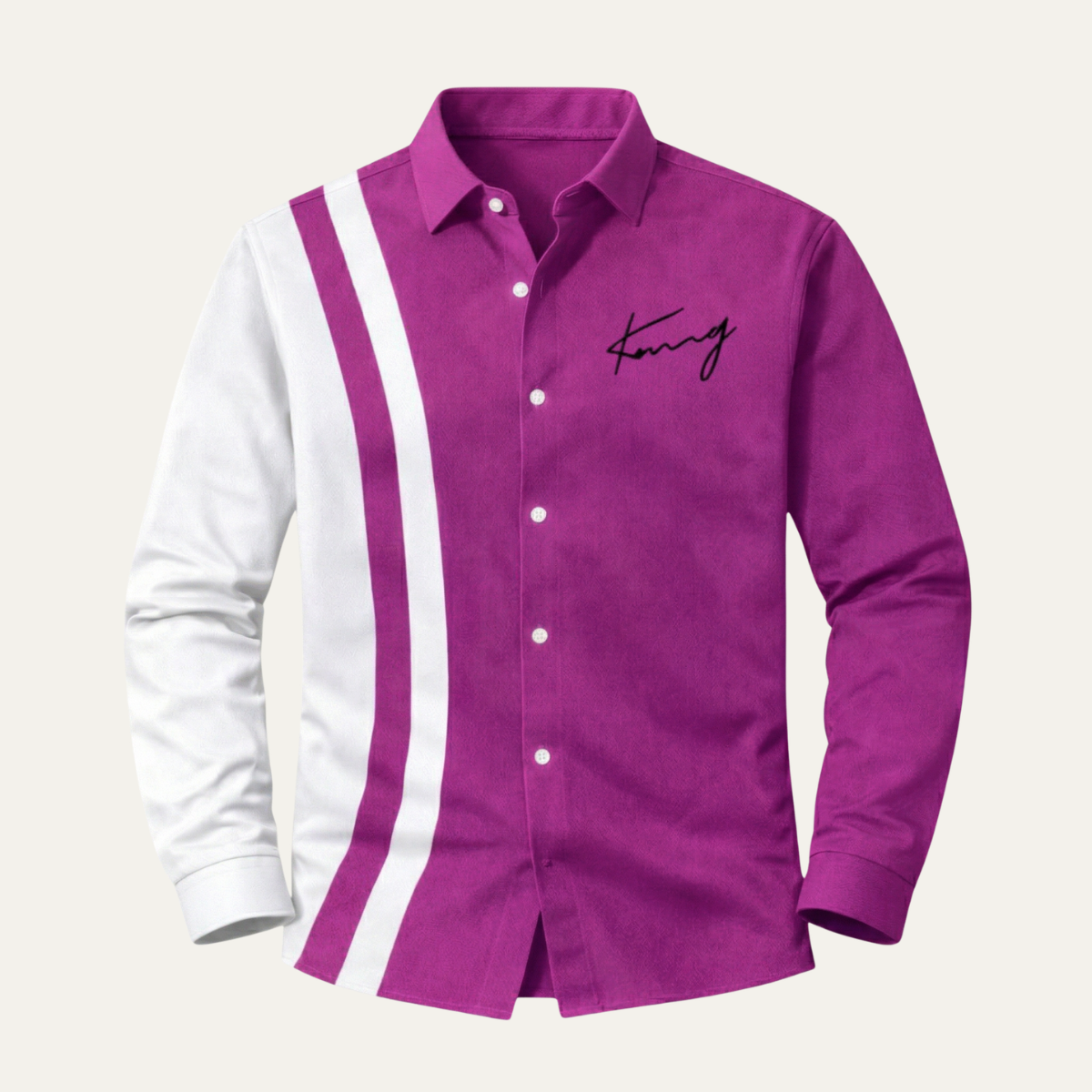Men's Color Block Striped Dress Shirt