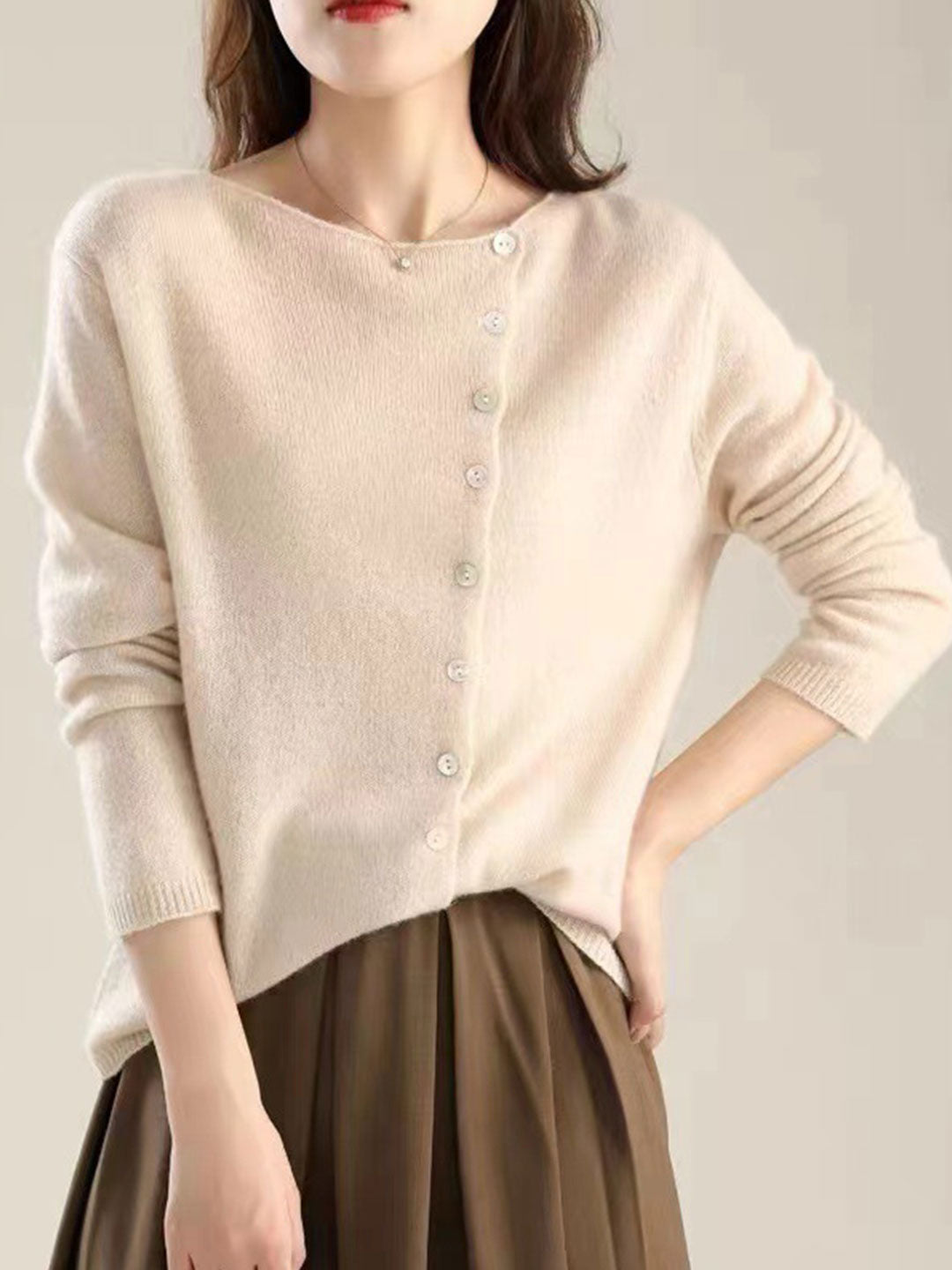Women's V-Neck Cardigan Button Front