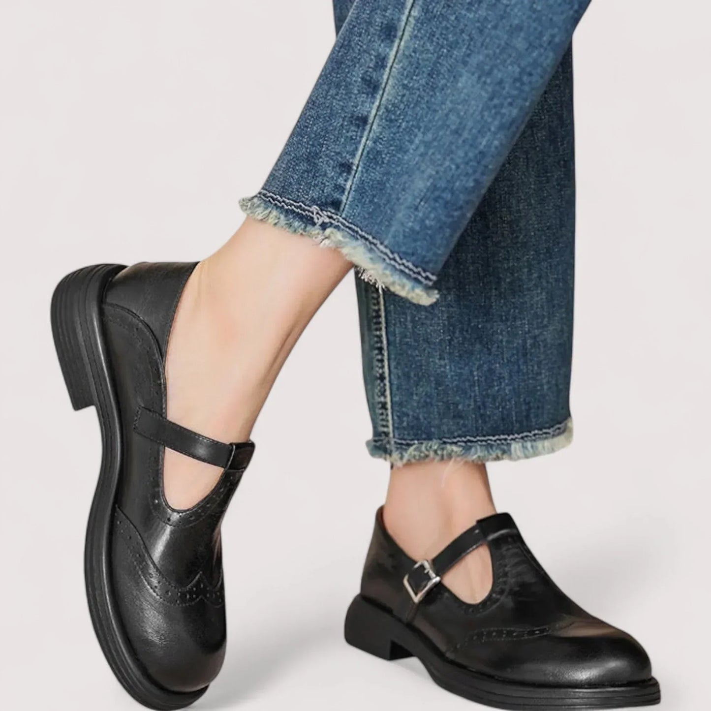 Red Womens Flat Mary Jane Shoes