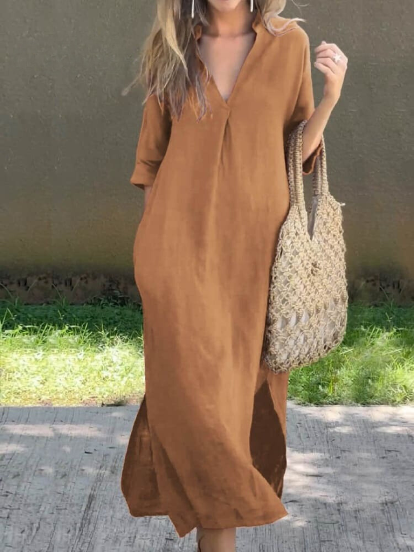 Women's Maxi Dress Elegant Floral Print - VibreMode