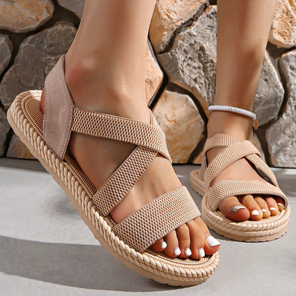 Comfortable Woven Flat Sandals for Women - VibreMode