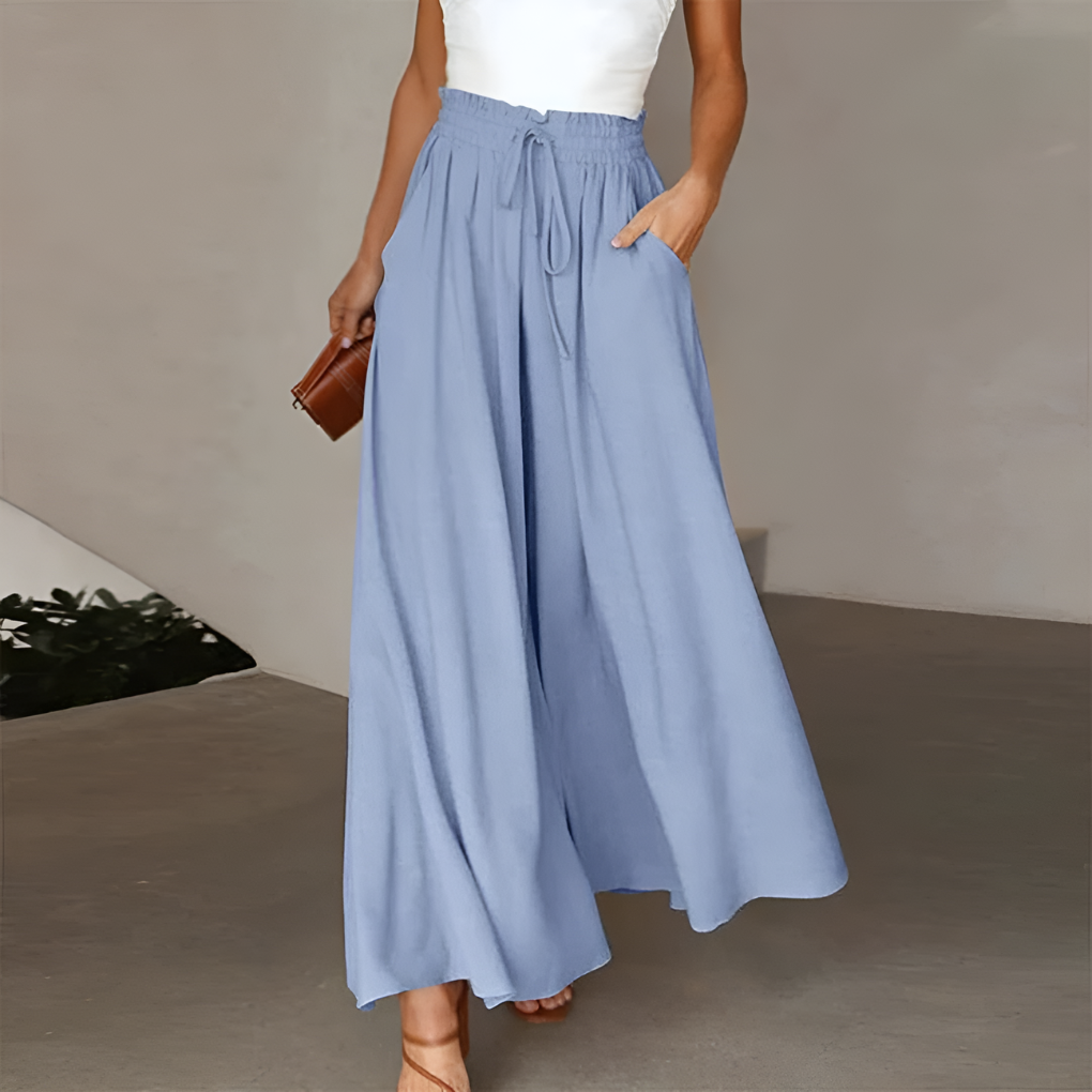Women's Elastic Waist Casual Skirt Pants - VibreMode