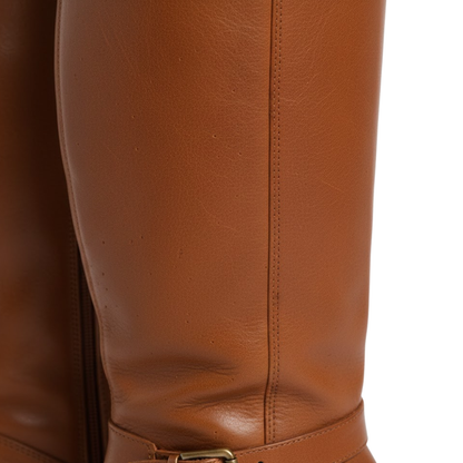 Tall Black Knee High Riding Boots Thick Heel