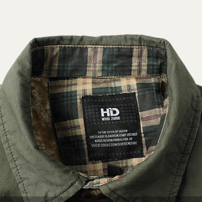 Men's Fleece Lined Jacket Warm Plaid Lining