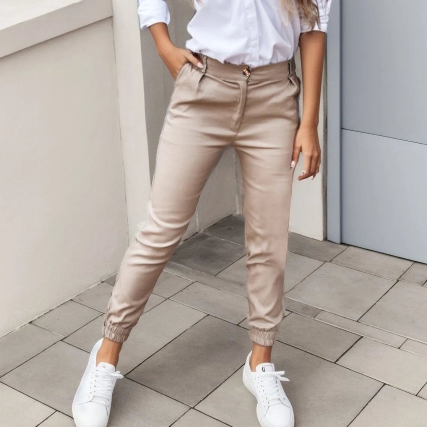 Women's High Waist Workout Pants with Pockets