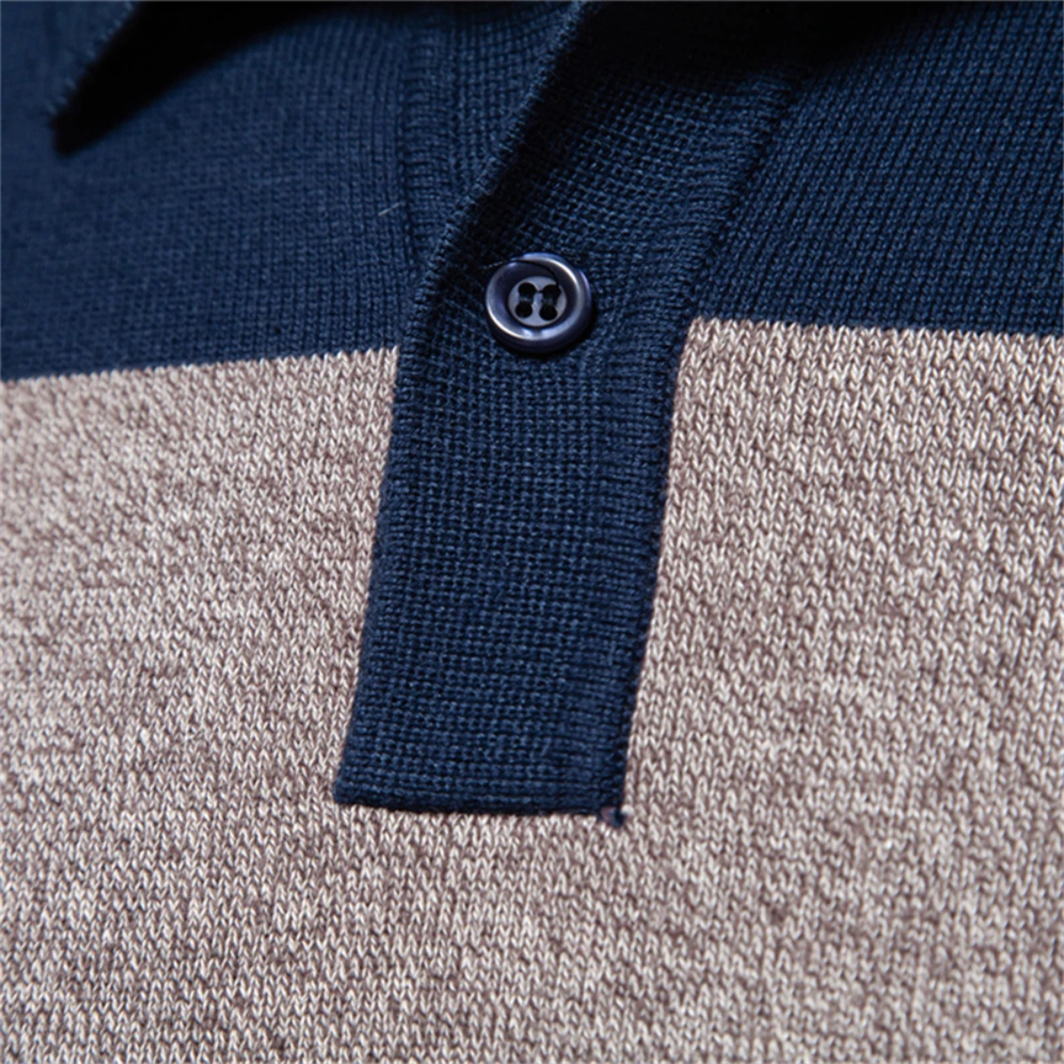Men's Striped Cotton Polo Sweater