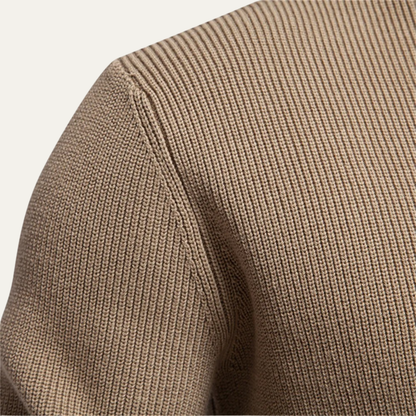 Vulcano Men's Turtleneck Sweater Mock Neck Button Up