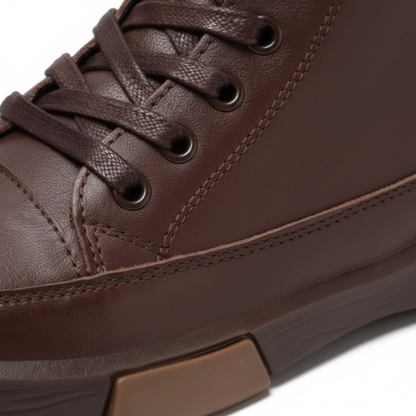 Authentic Leather Ankle Boots Warm Winter Flat Shoes