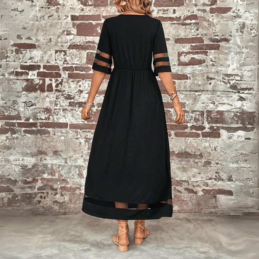 Chic Long Sleeve Evening Maxi Dress