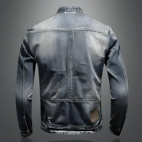 Men's Retro Denim Jacket Rugged Comfortable Blue