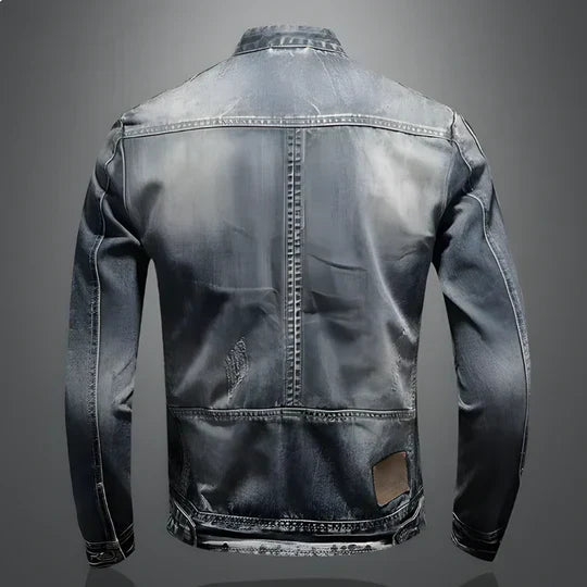 Men's Retro Denim Jacket Comfortable Rugged Blue