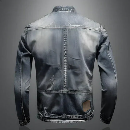 Men's Retro Denim Jacket Comfortable Rugged Blue
