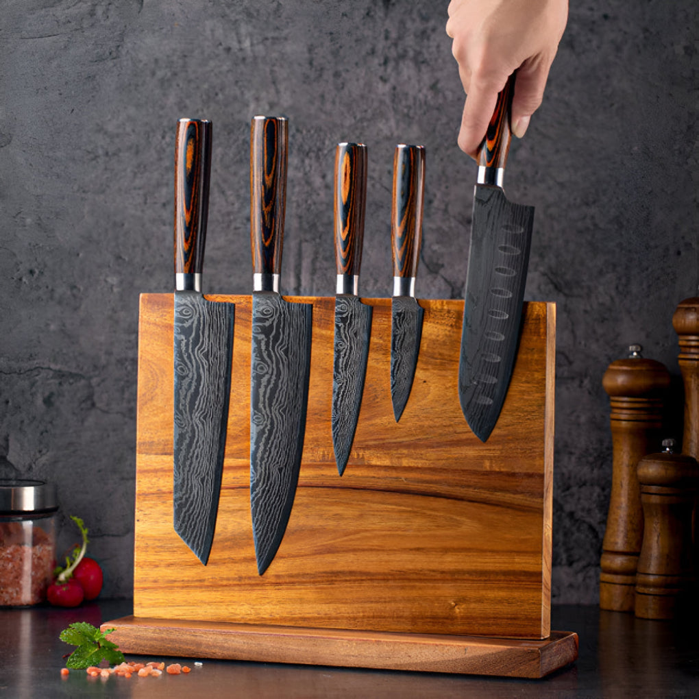 Magnetic Wooden Knife Block