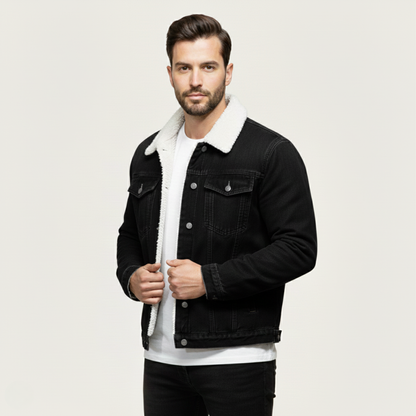 Men's Fleece Lined Denim Winter Jacket