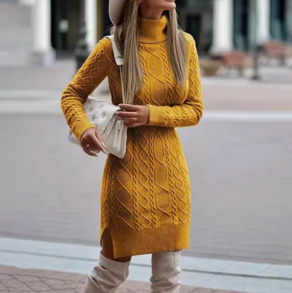 Women's Tricot Midi Dress Long Sleeves