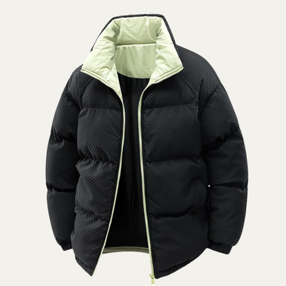 Alderfall Men's Puffer Jacket Winter Warm Contrast Color - VibreMode