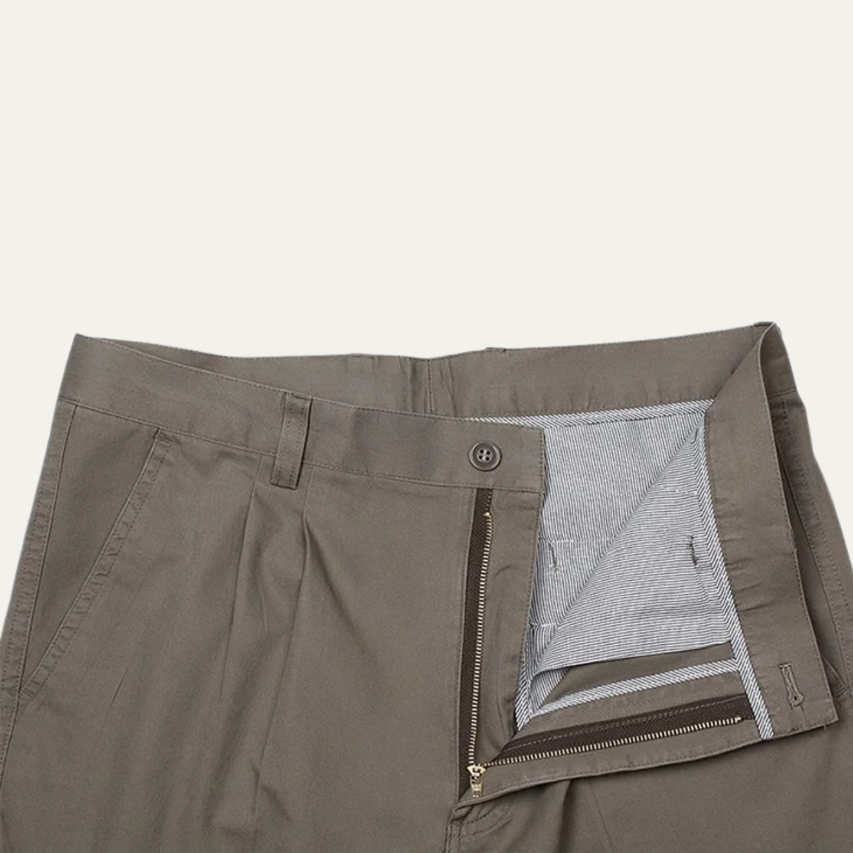 Men's Double Pleated High Waist Straight Leg Pants