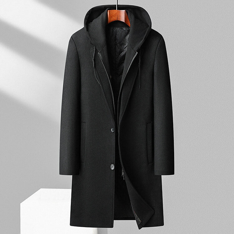 Warm Thick Woolen Hooded Coat