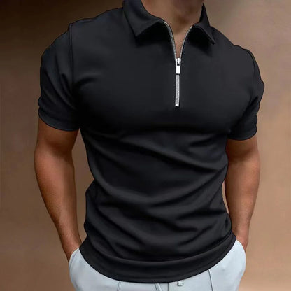 Men's Polo Shirt Zip Collar Comfortable
