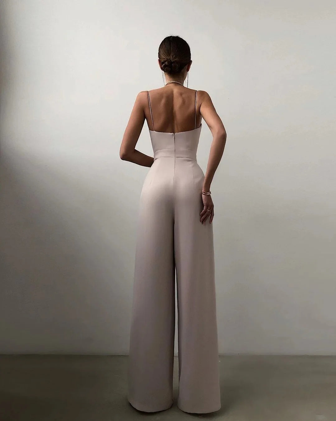 Women's Sleeveless Jumpsuit High Waist Wide Leg