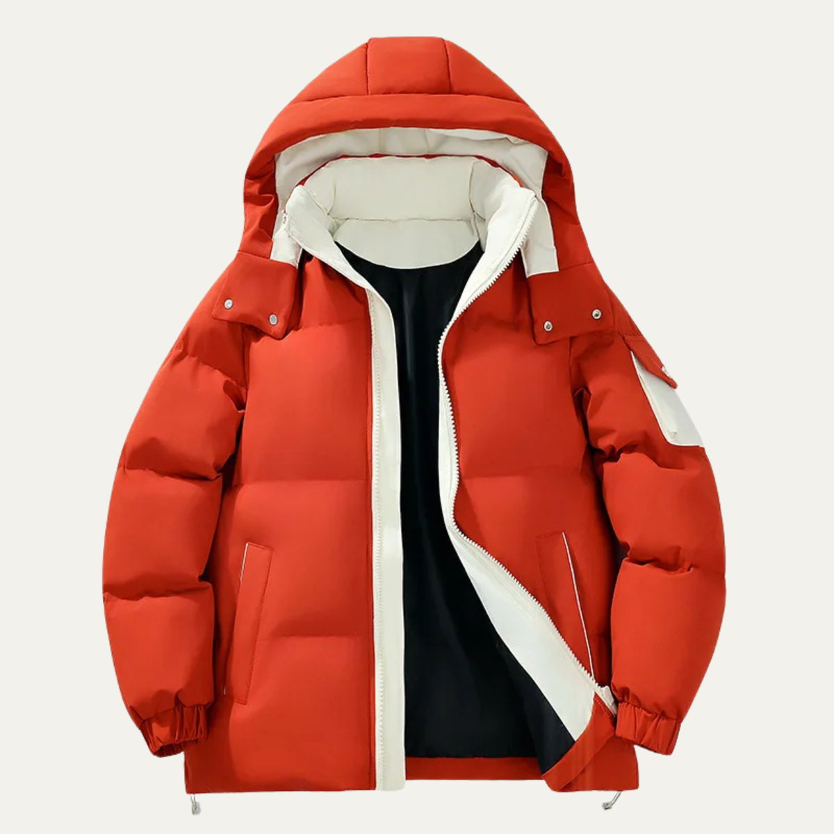 Men's Winter Puffer Snow Jacket Thick Warm Red