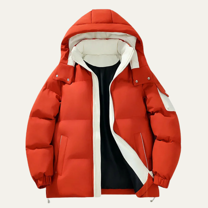 Men's Winter Puffer Snow Jacket Thick Warm Red