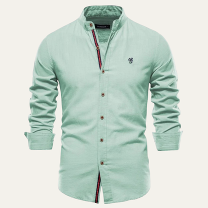 Men's Slim Fit Stand Collar Business Shirt