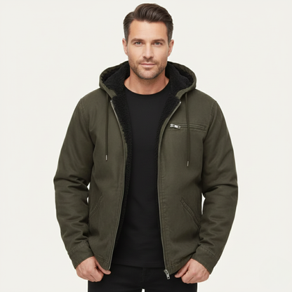 Men's Fleece Lined Hooded Jacket