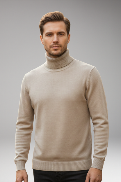 Men's High Neck Knitted Sweater