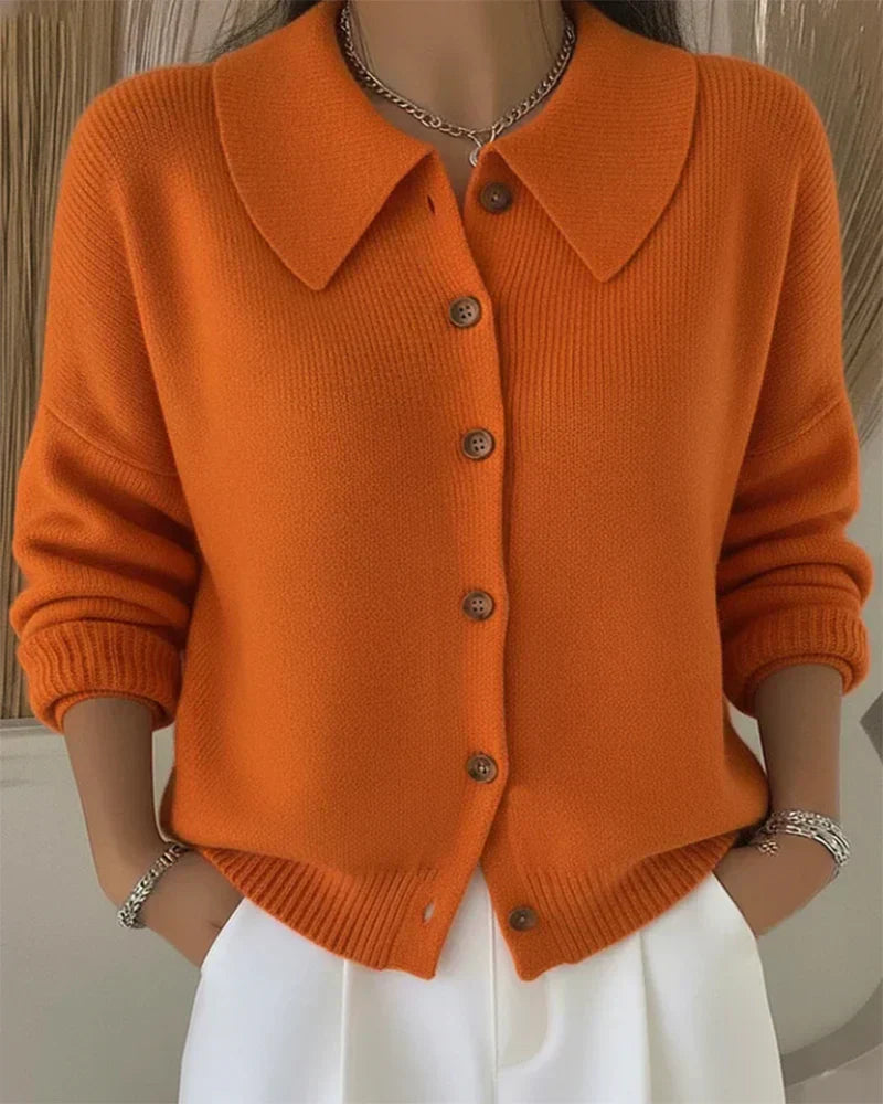 Soft Open Front Button Cardigan Sweater